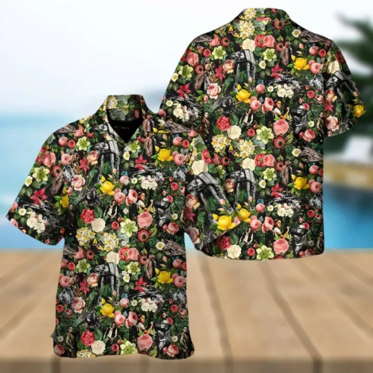 Discover Star Wars And Floral Pattern Hawaiian Shirt