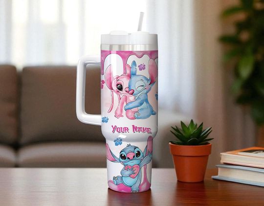 Discover Personalized  Lilo And Stitch Tumbler 40oz, Stitch And Angel Tumbler, Lilo And Stitch Tumbler, Angel Tumbler, Disney Cartoon Tumbler
