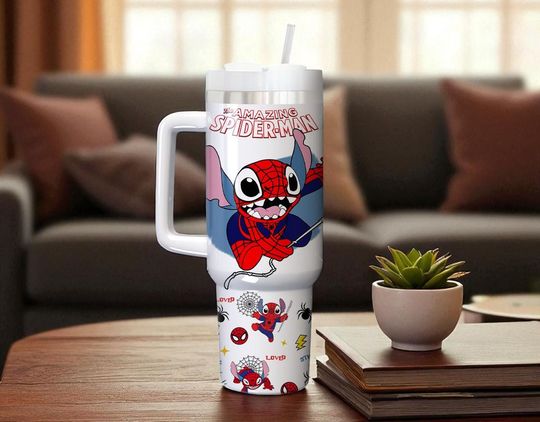 Personalized Spider-Man Engraved Tumbler 40Oz, Spiderman Coffee Tumbler, Spider Man Insulated Tumbler, Spidey Tumbler
