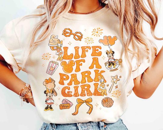 Discover Comfort Colors The Life Of A Park Girl Shirt, Disney Minnie and Daisy Bestie Shirt, Disney Music Concert Tee, Disneyland Girl Trip 2025