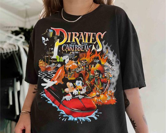 Discover Vintage Mickey & Friends Pirates of the Caribbean Ride T-shirt, Yo Ho Yo Ho A Pirate's Life For Me, Disney Pirates Family Cruise Trip Tee