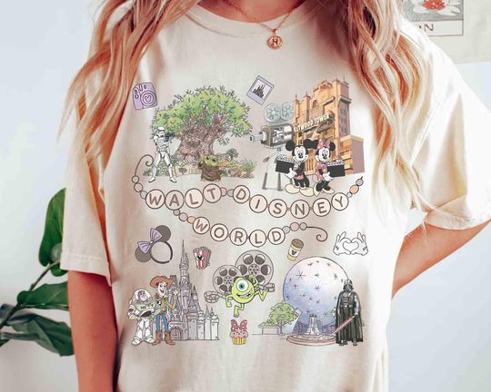 Discover Retro Walt Disney World T-Shirt, Magic Kingdom Epcot Hollywood Studios Animal Kingdom Tee, Family Disney Castle Mickey & Friends Toy Story