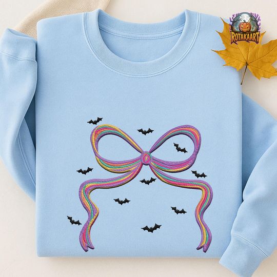 Discover Pumpkin Cherry Embroidered Sweatshirt, Preppy Ghost Coquette Embroidered Shirt, Boo Coquette Shirt, Girly Ghost Halloween Embroidery