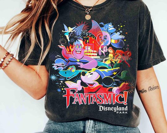 Discover Retro Disneyland Park Fantasmic Matching T-shirt, Disney Mickey Sorcerer Shirt, Fantasia Mickey Tee, Walt Disney World Family Matching Trip