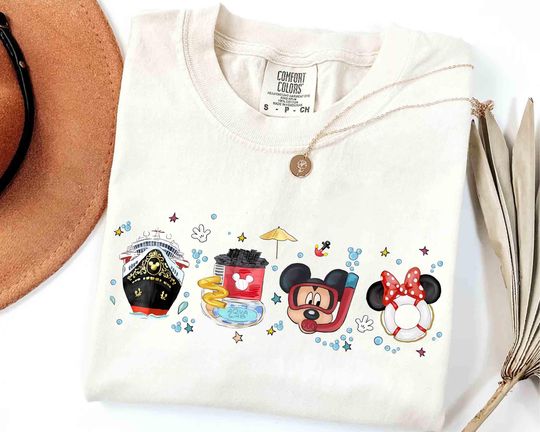 Discover Coquette Watercolor Disney Cruise Line Mickey Mouse T-Shirt, Disney Wish Treasure Fantasy Dream Tee, Disneyland 1st Family Cruise Trip 2025