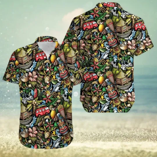 Discover Tiki Doodles Hawaiian Shirt