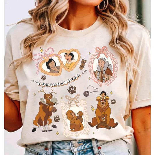 Discover Coquette Bow Disney Brother Bear Group T-shirt, Disney Kenai Koda Matching Tee, Brother Bear Shirt, Disneyland Family Trip, Girl Trip 2025