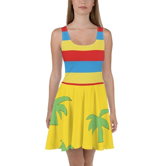Vacation Merlin Skater Dress – Fun Cartoon Style Casual Outfit for Women