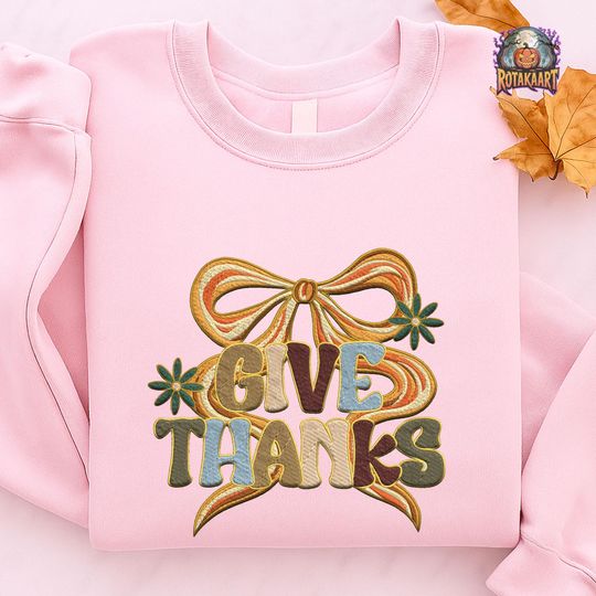 Cozy Coquette Embroidered Sweatshirt, Thanksgiving Coquette Embroidered Shirt, Thankful Coquette Shirt, Fall Coquette Halloween Embroidery