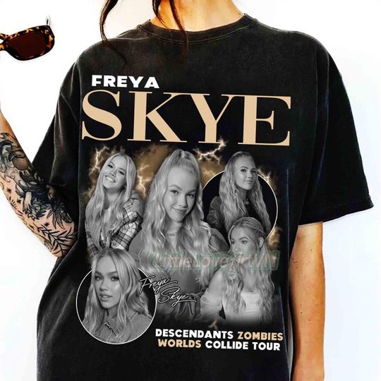 Discover Vintage 90s Disney Freya Skye T-shirt, Descendants Zombies Tour Shirt, Disney Worlds Collide Tour Tee, Descendants Zombies Music Concert Tee