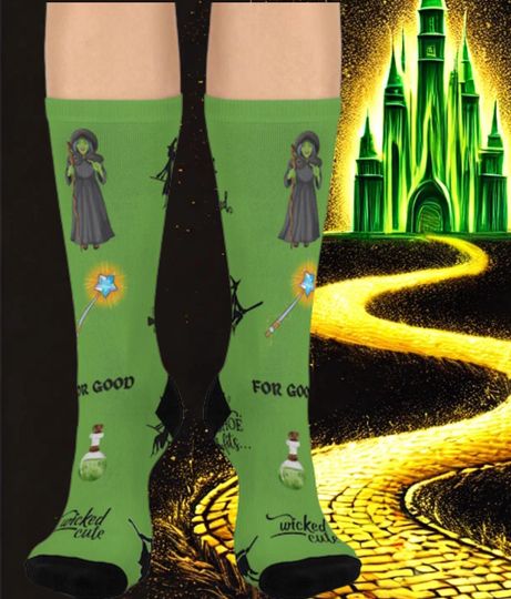 Perfect Gift for Wicked Fans  Wicked Socks   Christmas Stocking Stuffer, Secret Santa Gift, funny holiday idea, For Good gift, BFF gift