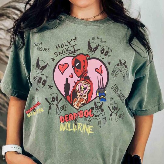 Discover Marvel X-Men Deadpool and Wolverine Comic Books T-shirt, Wolverine Logan Tee, MCU Fan, Marvel Bestie Shirt, Disneyland Family Birthday Trip