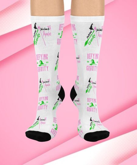 Perfect gift for Wizard Fans - Wizard of Oz Socks, Defying Gravity Musical Gift, Christmas Stocking Stuffer, Secret Santa Gift,