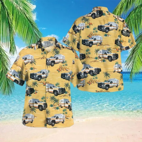 Texas Yorktown Volunteer EMS Summer Aloha Hawaiian Shirt