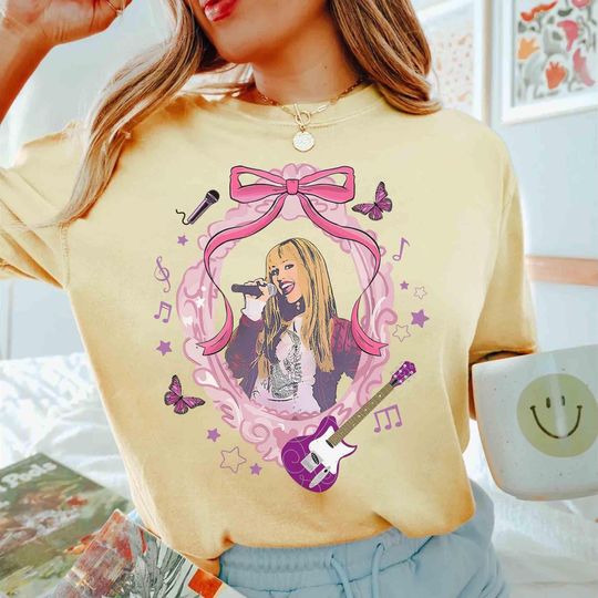 Discover Coquette Bow Disney Channel Hannah Montana T-shirt, Disney Hannah Montana Music Logo Tee, Girl Trip Outfits, The Other Side of Me