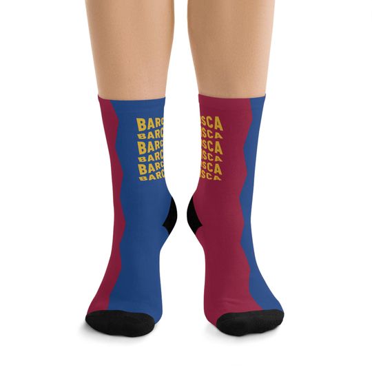 Discover Visca Barca Recycled Poly Socks / FC Barcelona Fan Gifts / Blaugrana Colors Socks / Soccer Lover Birthday Gifts / Culer Socks
