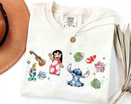 Discover Coquette Lilo & Stitch T-shirt, Disney Ohana Family Means Tee, Pudge The Fish Shirt, Stitch and Scrump, Girly Women Disney Trip