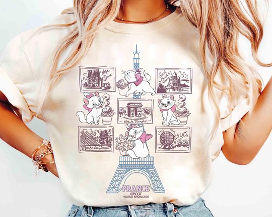 Discover Disney Marie Cat Paris Bonjour Shirt, Epcot Showcase Travel Around The World Tee, The Aristocats, Disney Cat Lover, WDW Tour, Birthday Girl