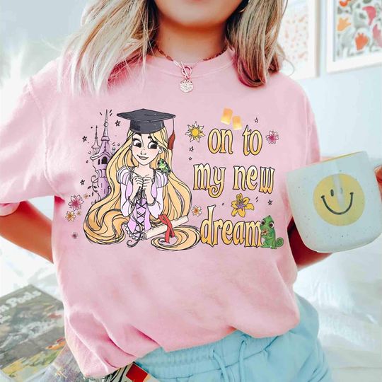 Discover Rapunzel Princess Graduation T-shirt, Disney Tangled Graduate Tee, On To My New Dream, Princess Grad nite Tee, Gift for the Grad