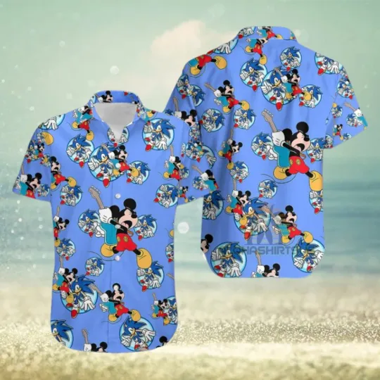 Discover Mickey Mouse Electric Guitar Hawaiian Shirt for Men