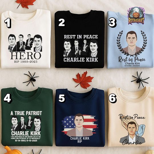 Discover Group Matching Embroidered Sweatshirt, In Memory Of Charlie Embroidered Shirt, RIP Charlie Kirk Shirt, Human Rights Embroidery