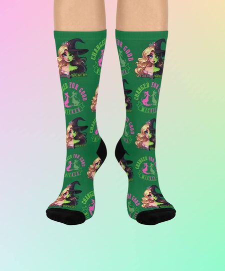 Perfect Gift for Wicked Fans  Wicked Socks   Christmas Stocking Stuffer, Secret Santa Gift, funny holiday idea, For Good gift, BFF gift