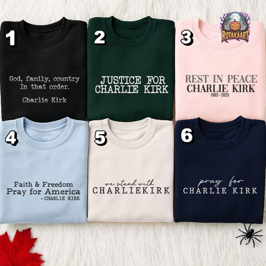 Discover Group Matching Embroidered Sweatshirt, Charlie Kirk Quote Embroidered Shirt, Pray Protest Protect Shirt, In Memory Of Charlie Embroidery