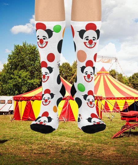 Discover Colorful Clown Socks for Fun Comfort, Gift for Circus Lovers, Quirky Fashion Statement, Perfect for Parties or Everyday Wear