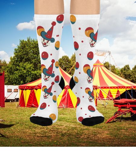 Discover Clown Socks for Fun Comfort, Gift for Circus Lovers, Quirky Fashion Statement, Perfect for Parties or Everyday Wear