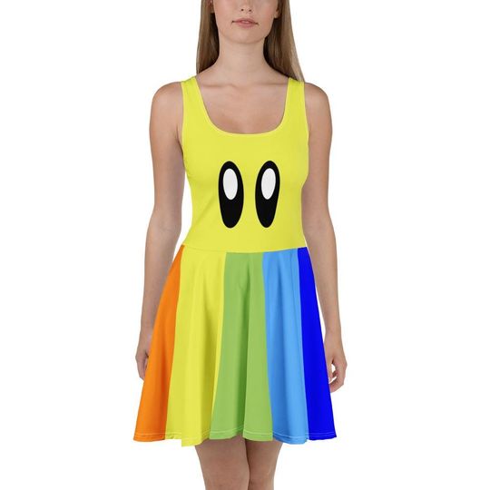 Discover Video Game Rainbow Star Skater Dress