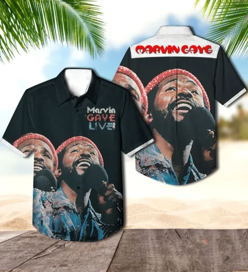Marvin Gaye Live The Second Live Album Cover Hawaiian Shirt