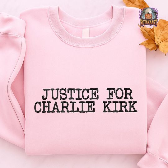 Discover Human Rights Embroidered Sweatshirt, Justice For Charlie Kirk Embroidered Shirt, In Memory Of Charlie Shirt, MAGA Patriotic Embroidery