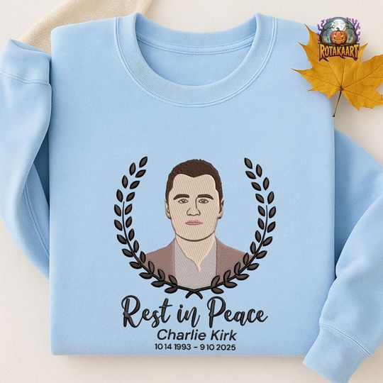 Human Rights Embroidered Sweatshirt, Rest In Peace Embroidered Shirt, We Are Charlie Kirk Shirt, Free Speech Embroidery