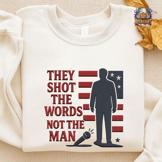 Human Rights Embroidered Sweatshirt, Pray For Charlie Kirk Embroidered Shirt, In Memory Of Charlie Shirt, Free Speech Embroidery