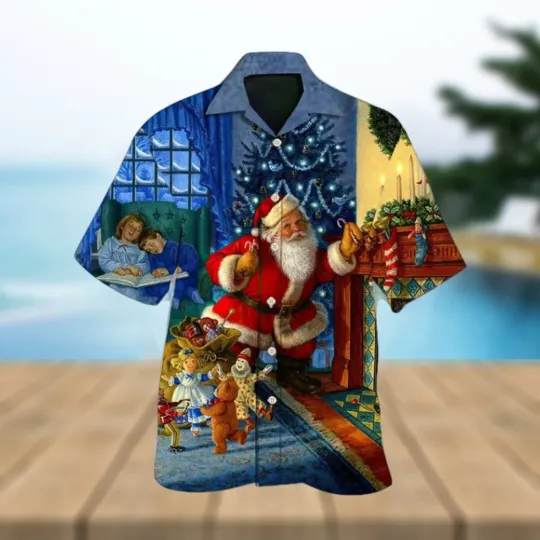Christmas Santa Claus Hawaiian Shirt 3D Men’s Hawaiian Shirt