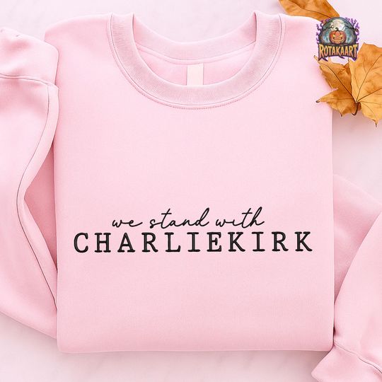 Discover Human Rights Embroidered Sweatshirt, We Stand With Charlie Kirk Embroidered Shirt, In Memorial Kirk Shirt, Free Speech Embroidery