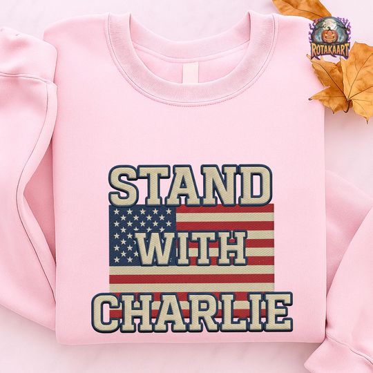 Discover Human Rights Embroidered Sweatshirt, Stand With Charlie Kirk Embroidered Shirt, In Memorial Kirk Shirt, Free Speech Embroidery