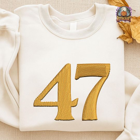 America Freedom Embroidered Sweatshirt, 47 Charlie Kirk Embroidered Shirt, Charlie Kirk Memorial Shirt, Political Awareness Embroidery