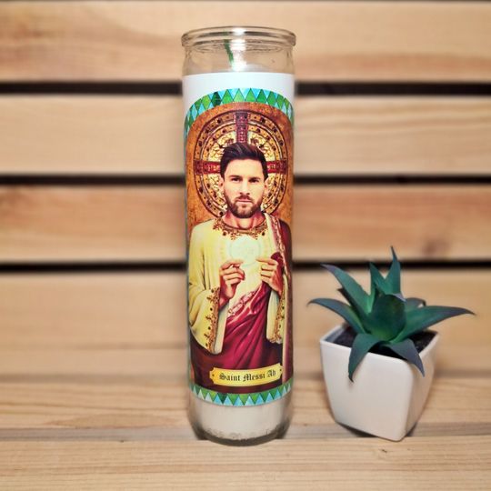 Lionel Messi Prayer Candle Argentine Footballer Barcelona Fan Gift FC Barcelona Lionel Messi Soccer Player Gift