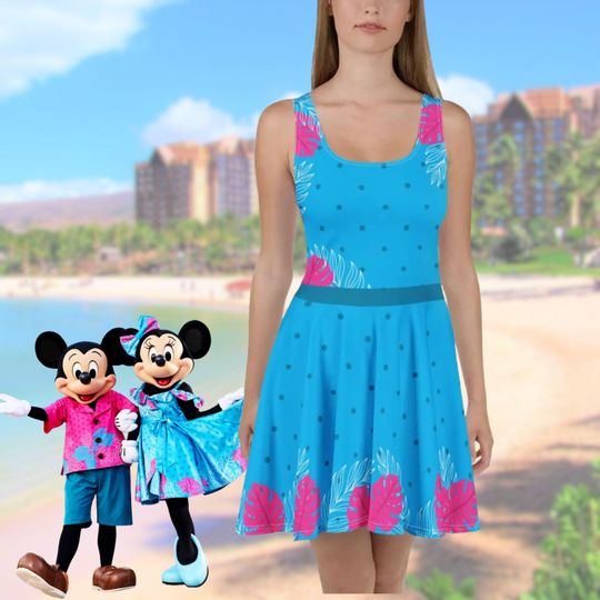 Discover Minnie Mouse Aulani dress Womens Disney Hawaiian costume run Disney Bounding
