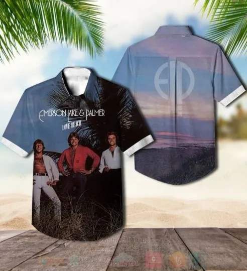 Discover Emerson Lake Palmer Love Beach Album Hawaiian Shirt