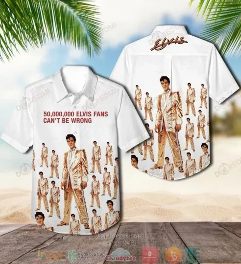 Discover Elvis Presley 50000000 Elvis Fans Cant Be Wrong Short Sleeve Hawaiian Shirt