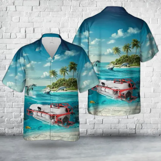 Rescue Submarine White Hawaiian Shirt