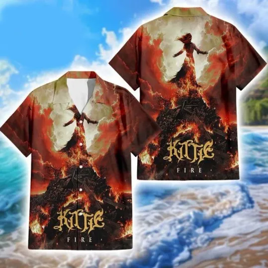 Kittie Band Fire Album Summer Hawaiian Shirt And Beach Short Sleeves