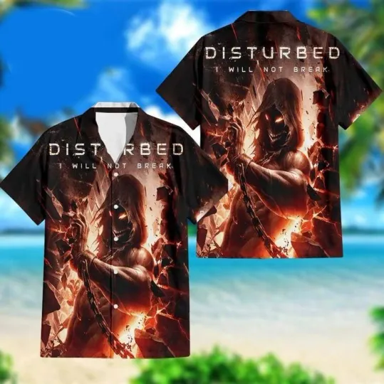 Discover Disturbed Band Poster For Album I Will Not Break Summer Hawaiian Shirt