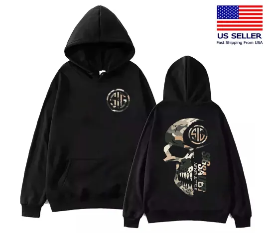Discover 2025 Summer Camo Hoodie with Sig Sauer Never Settle Print