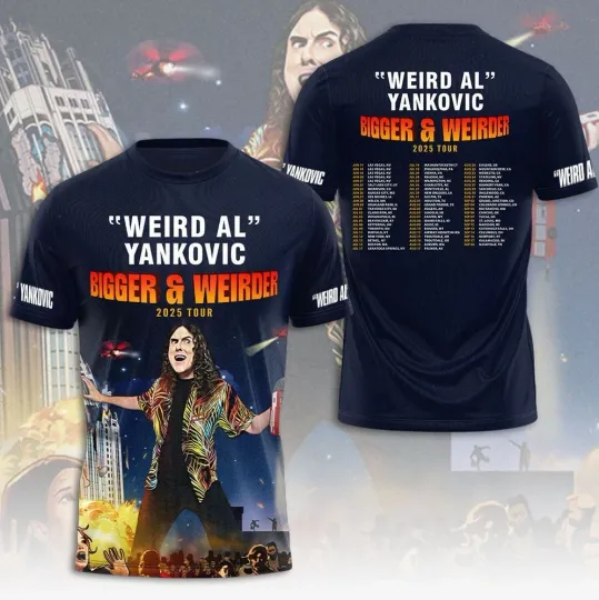 Discover "Weird Al" Yankovic Bigger & Weirder 2025 Tour 3D T-Shirt