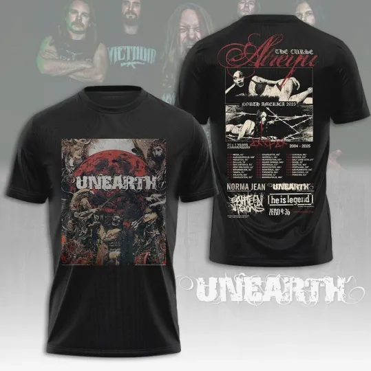Discover Unearth The Curse Atreyu North America 2025 Tour 3D T-Shirt