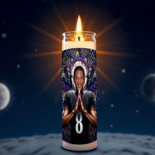 Discover Lamar Jackson Celebrity Prayer Candle