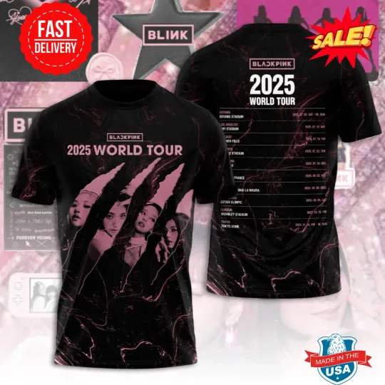 Discover BLACKPINK 3D Shirt – DeadLine Tour 2025 Concert Tee for Kpop Lovers USA
